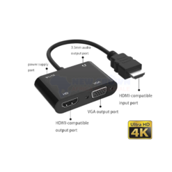 HDMI ADAPTER - HDMI TO HDMI+VGA POWER WITH AUDIO