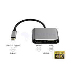 TYPE-C TO HDTV + VGA - USB C-HDTV-MULTIFUNCTION ADAPTER