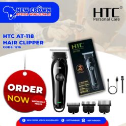 HTC AT-118 Home Use Hair Clipper Portable Size Powerful Hair Trimmer Baby Hair Cutting Machine Black